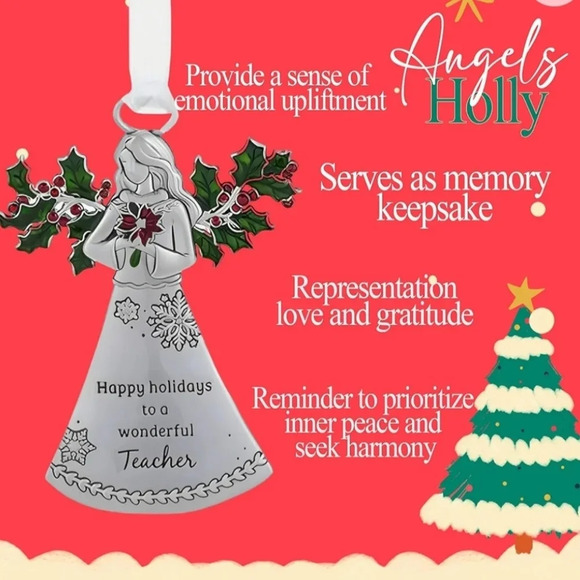 Ganz  Happy Holidays To A Wonderful Teacher Angel Ornament - Picture 4 of 8